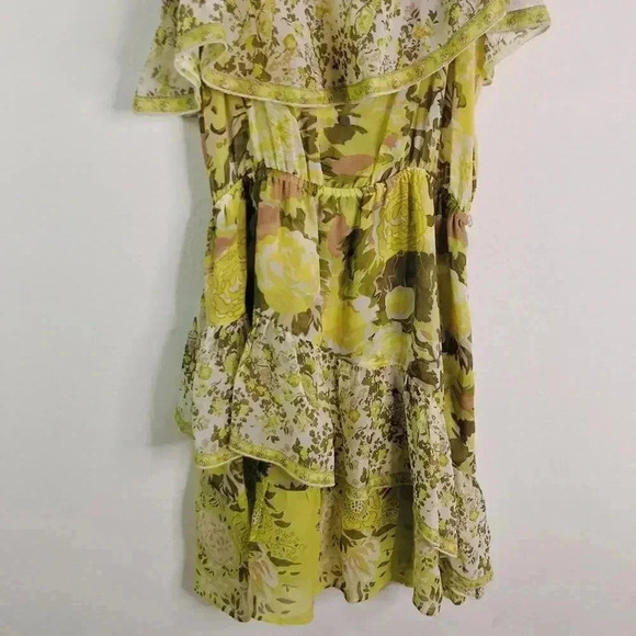 Joie Silk Yellow Floral Ruffled Dress Cottagecore Coquette Fairy Women's Size S - Picture 3 of 6